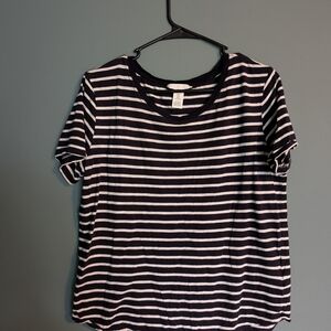 H&M Black and White Striped Women's Top